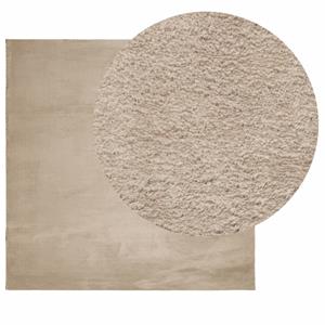 bonnevie Teppich huarte Kurzflor Weich und Waschbar Sandfarben 160x160cm vidaXL10647