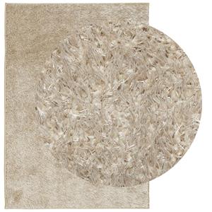 vidaXL Vloerkleed ISTAN hoogpolig glanzend 140x200 cm beige