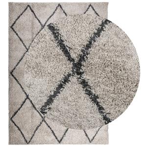 vidaXL Vloerkleed shaggy hoogpolig modern 160x230cm beige en antraciet