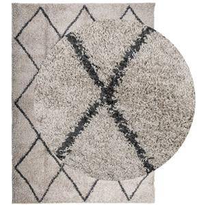 vidaXL Vloerkleed PAMPLONA shaggy hoogpolig 200x280 cm beige antraciet