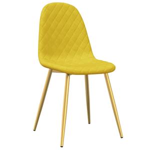 vidaXL Eetkamerstoelen 6 st fluweel mosterdgeel