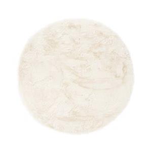 Tapeso Rond hoogpolig vloerkleed - Comfy plus - wit - 100 cm rond