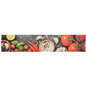 vidaXL Keukenmat wasbaar groenteprint 60x300 cm fluweel