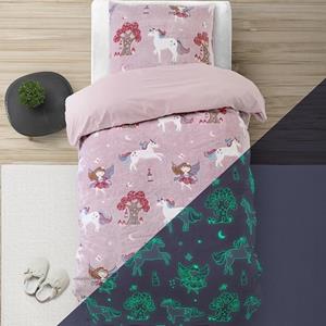 Sleeptime Dekbedovertrek Glow in the dark Unicorn Roze