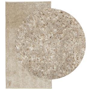 vidaXL Vloerkleed ISTAN hoogpolig glanzend 100x200 cm beige