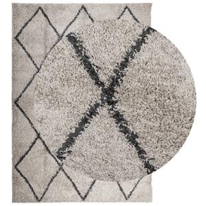 vidaXL Vloerkleed shaggy hoogpolig modern 140x200cm beige en antraciet