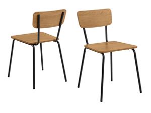 Mobistoxx Set van 4 stoelen PERUNA bruine eik
