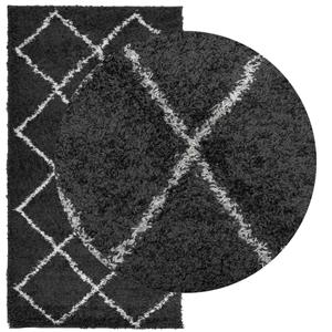vidaXL Vloerkleed shaggy hoogpolig modern 60x110 cm zwart en crème
