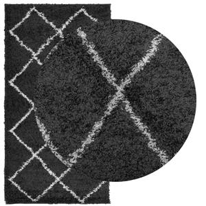 vidaXL Vloerkleed shaggy hoogpolig modern 80x150 cm zwart en crème