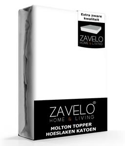 Zavelo Molton Topper Hoeslaken (100% Katoen)-Lits-jumeaux (160x220 cm)