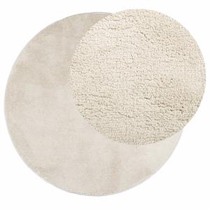 Teppich Teppich OVIEDO Kurzflor Beige Ø 80 cm, vidaXL, Runde