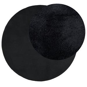 vidaXL Vloerkleed OVIEDO laagpolig Ø 120 cm zwart
