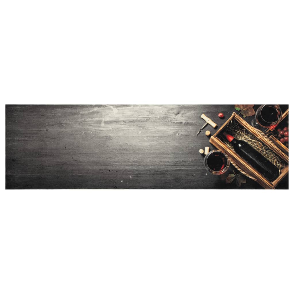 Fußmatte Küchenteppich Waschbar Weinflasche 45x150 cm Samt, vidaXL, Rechteckig