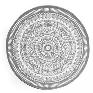 oviala Runder Teppich für den Außenbereich mit Mandala-Muster Grau - Grau