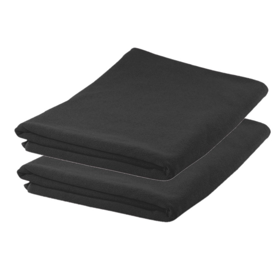 Merkloos 2x stuks Badhanddoeken / handdoeken extra absorberend 150 x 75 cm zwart -