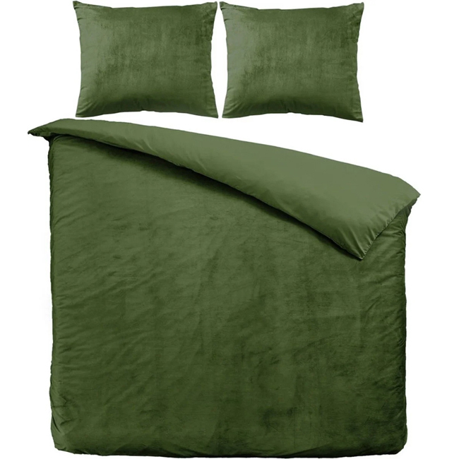Zavelo Dekbedovertrek Velvet Comfort Groen-2-persoons (200 x 200/220 cm)