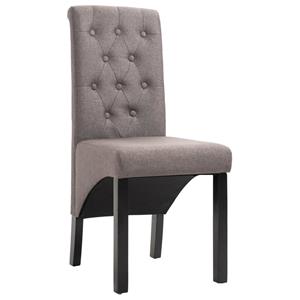 vidaXL Eetkamerstoelen 4 st draaibaar stof taupe