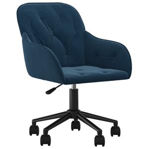 vidaXL Eetkamerstoelen draaibaar 2 st fluweel blauw