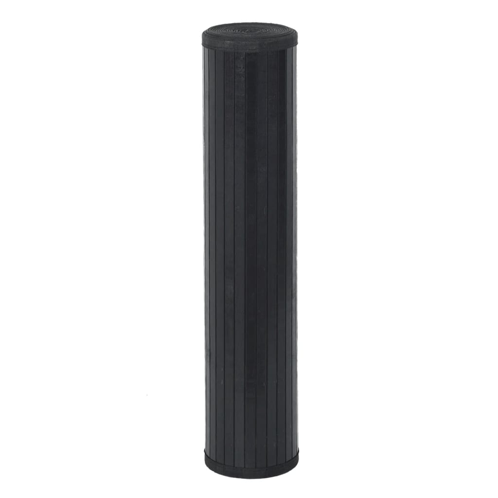 vidaXL Vloerkleed rechthoekig 100x100 cm bamboe zwart