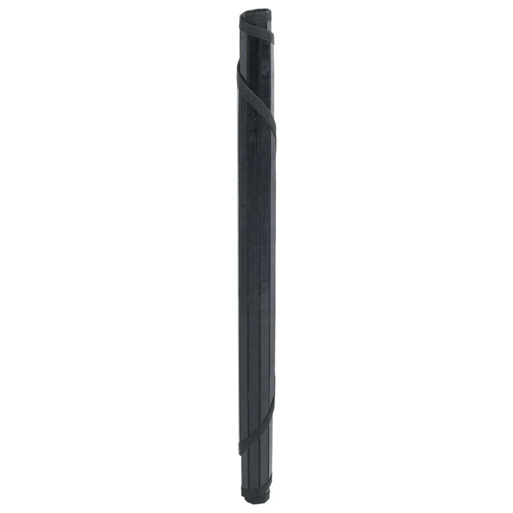 vidaXL Vloerkleed rond 100 cm bamboe zwart