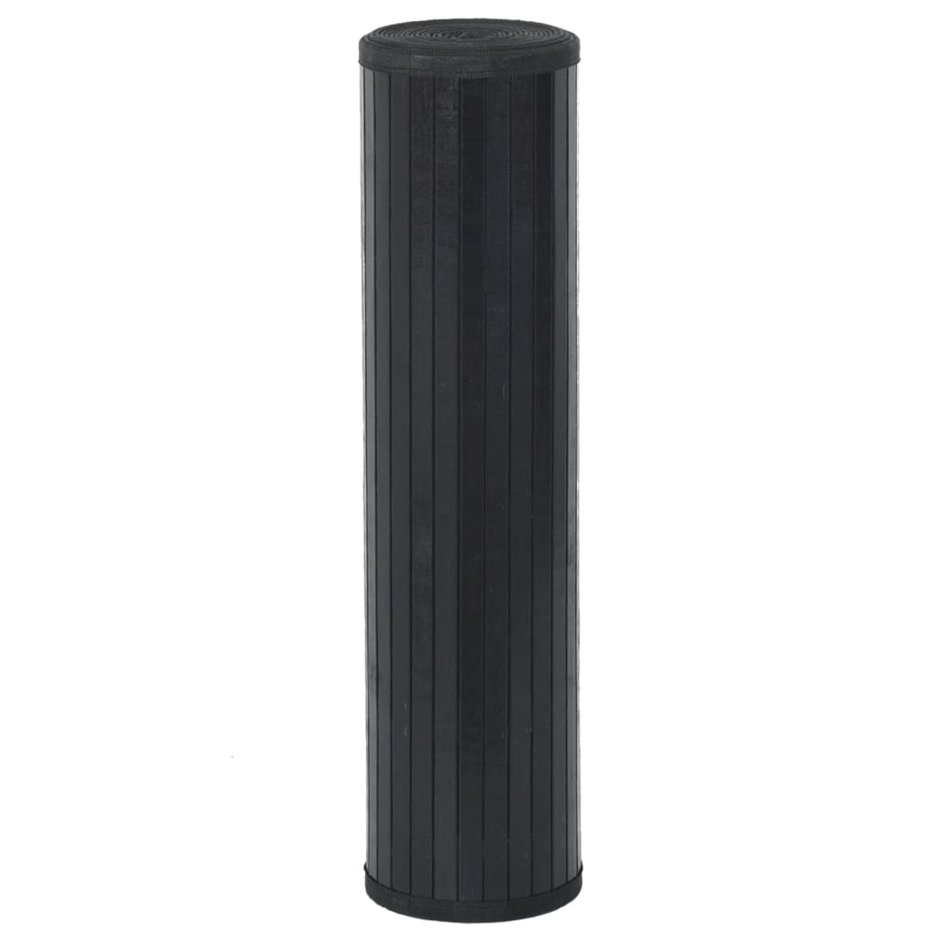 vidaXL Vloerkleed rechthoekig 80x200 cm bamboe zwart