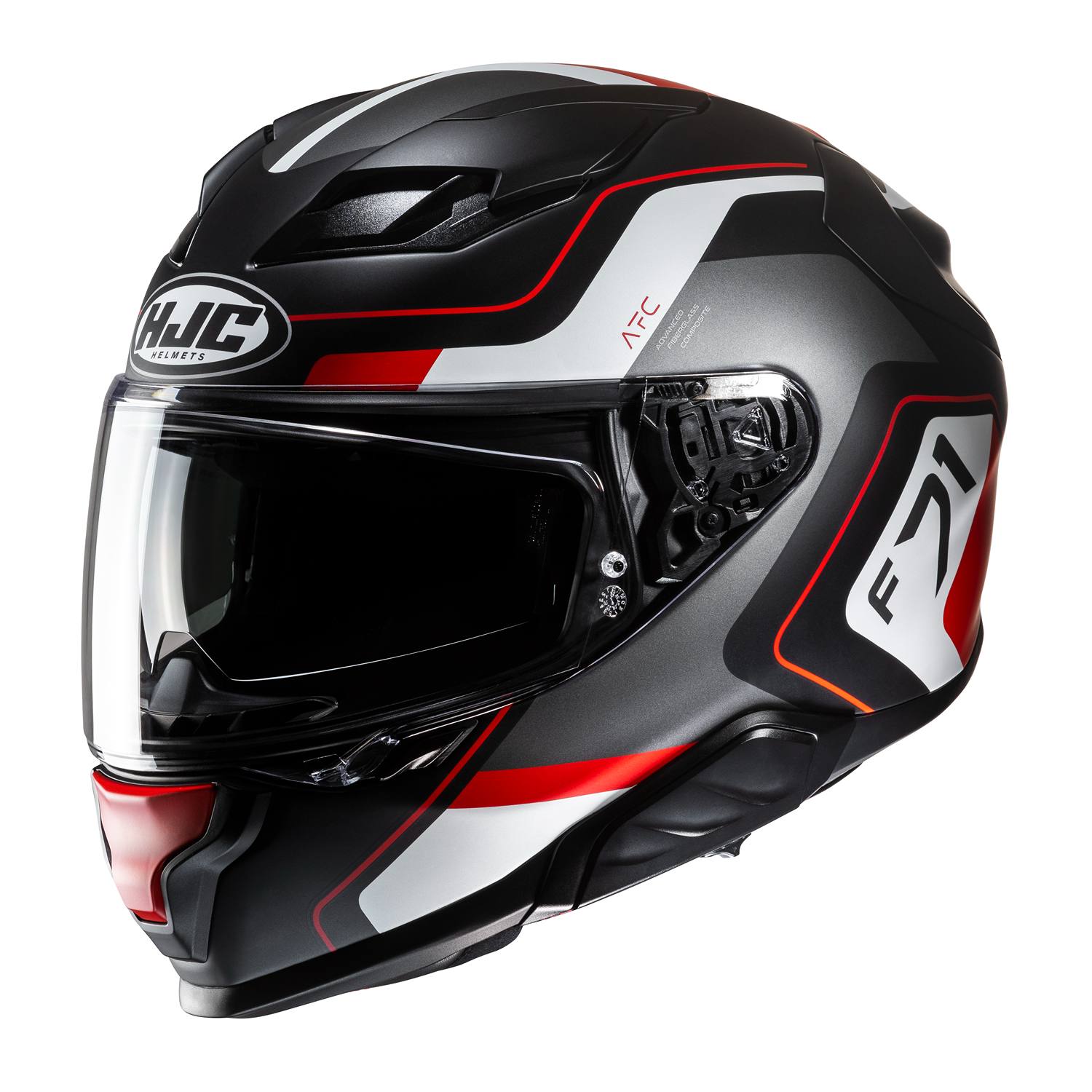 HJC F71 Arcan Black Red Full Face Helmet Größe