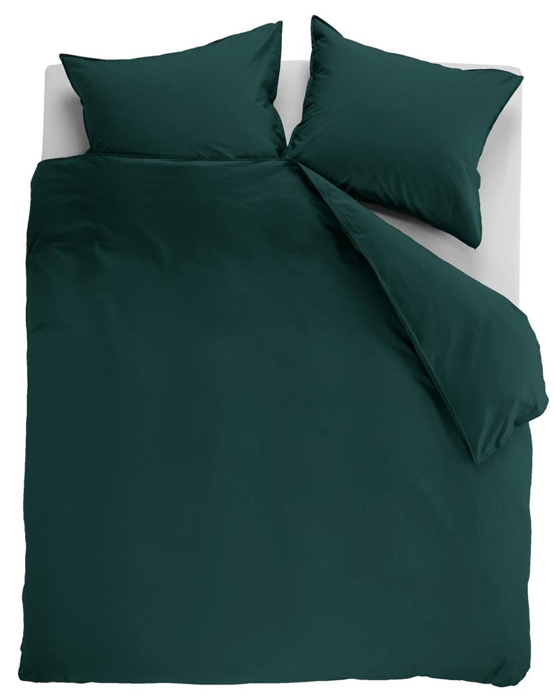 Ambiante Dekbedovertrek Uni Cotton Dark Green-2-persoons (200 x 200/220 cm)