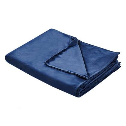 Beliani - Bezug für Gewichtsdecken Marineblau Minky-Stoffbezug 100 x 150 cm Flauschig Einfarbig Modern Ersatzbezug Therapiedeckenbezug mit Schlaufen