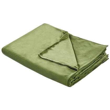 Beliani - Bezug für Gewichtsdecken Grün Minky-Stoffbezug 150 x 200 cm Flauschig Einfarbig Modern Ersatzbezug Therapiedeckenbezug mit Schlaufen - Grün