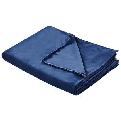 Beliani - Bezug für Gewichtsdecken Marineblau Minky-Stoffbezug 150 x 200 cm Flauschig Einfarbig Modern Ersatzbezug Therapiedeckenbezug mit Schlaufen