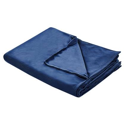 beliani Bezug für Gewichtsdecken Marineblau Minky-Stoffbezug 135 x 200 cm Flauschig Einfarbig Modern Ersatzbezug Therapiedeckenbezug mit Schlaufen - Blau