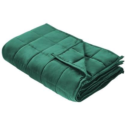 beliani Gewichtsdecke Smaragdgrün Stoffbezug 150 x 200 cm mit Glasperlen Deckengewicht 9 kg Kleine Kammern Modern zum Schlafen bei 90 kg Körpergewicht
