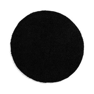 Tapeso Rond hoogpolig vloerkleed shaggy Trend effen - zwart - 120 cm