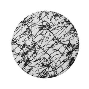 Tapeso Rond wasbaar vloerkleed Marmer - Chloé wit|zwart - 80 cm rond