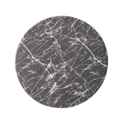 Tapeso Rond wasbaar vloerkleed Marmer - Chloé grijs|wit - 80 cm rond