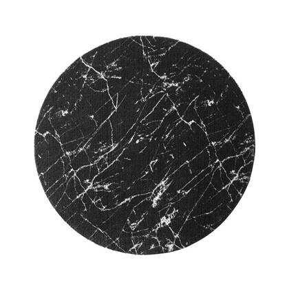 Tapeso Rond wasbaar vloerkleed Marmer - Chloé zwart|wit - 80 cm rond