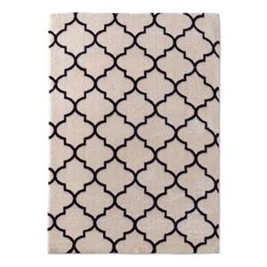 Tapeso Wasbaar vloerkleed - Trellis wit|zwart - 140x200 cm