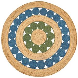 Beliani  HOVIT - Vloerkleed - Blauw|groen - 140 cm - Jute