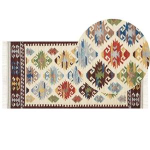 Beliani  AKNALICH - Kelim vloerkleed - Multicolor - 80 x 150 cm - Wol