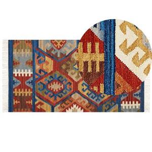 Beliani  JRVESH - Kelim vloerkleed - Multicolor - 80 x 150 cm - Wol