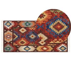 Beliani  ZOVUNI - Kelim vloerkleed - Multicolor - 80 x 150 cm - Wol