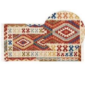 Beliani  OSHAKAN - Kelim vloerkleed - Multicolor - 80 x 150 cm - Wol