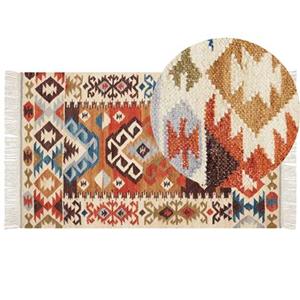 Beliani  VOSKETAP - Kelim vloerkleed - Multicolor - 80 x 150 cm - Wol