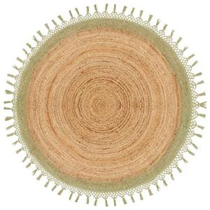 Beliani  MARTS - Vloerkleed - Beige|groen - 140 cm - Jute