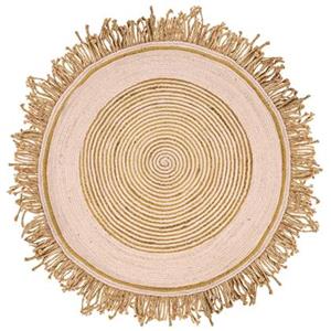 Beliani  GODEKLI - Laagpolig vloerkleed - Beige - ø 140 cm - Jute