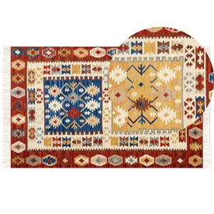 Beliani VOSKEHAT-Kelim vloerkleed-Multicolor-140 x 200 cm-Wol