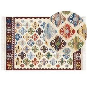 Beliani AKNALICH-Kelim vloerkleed-Multicolor-160 x 230 cm-Wol