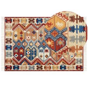 Beliani VANASHEN-Kelim vloerkleed-Multicolor-160 x 230 cm-Wol