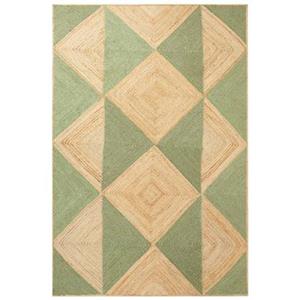 Beliani CALIS-Laagpolig vloerkleed-Beige|Groen-200 x 300 cm-Jute