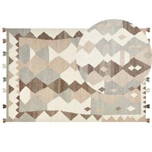 Beliani ARALEZ-Kelim vloerkleed-Multicolor|Bruin-200 x 300 cm-Wol